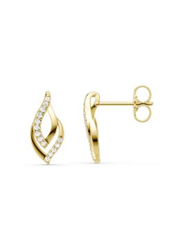 Lykken Elegance diamond earrings gold 0,098 ct