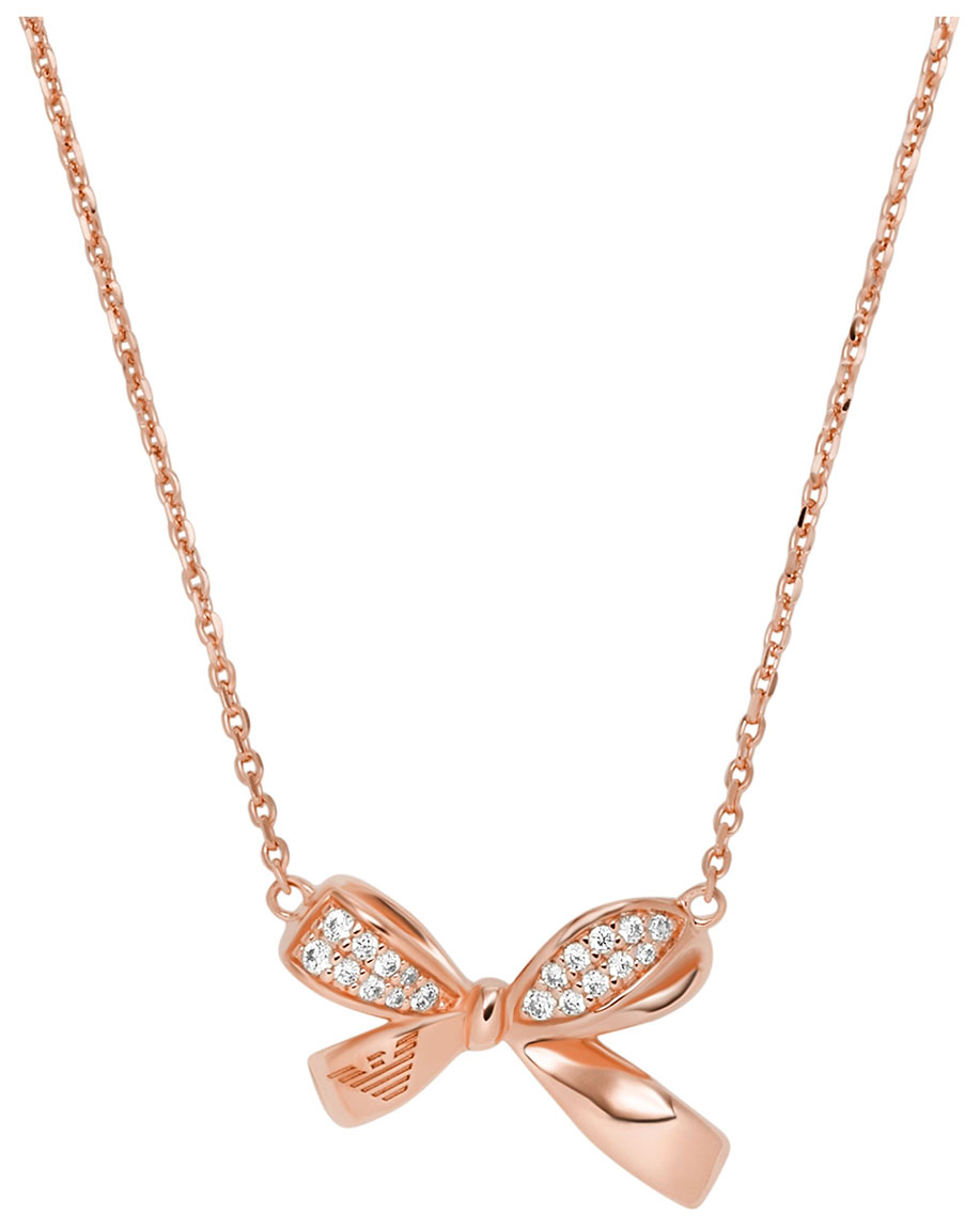 Emporio Armani Sentimental The Bow Sterling Silver Rose Gold necklace EG3543221 watchesonline