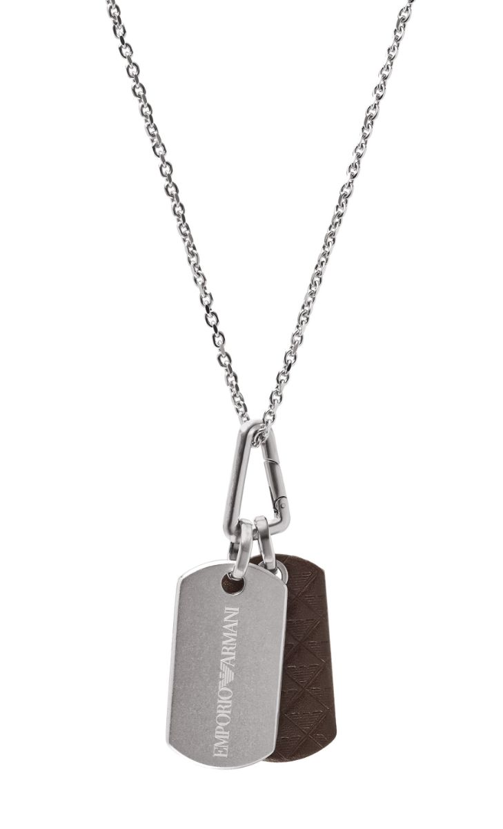 Emporio Armani Eagle Logo dog tag necklace EGS3133040 watchesonline