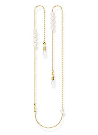 Thomas Sabo sunglass chain with imitation white pearls yellow gold coloured EKE003-338-39-L76