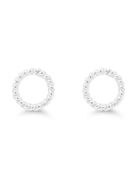 Silver earrings round