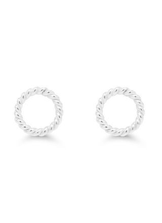 Silver earrings round