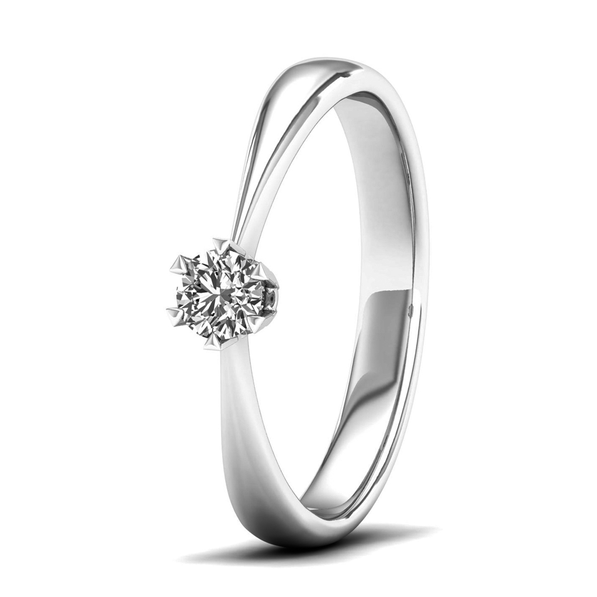 Lykken Elegance solitaire white gold diamond ring 0,15 ct-155