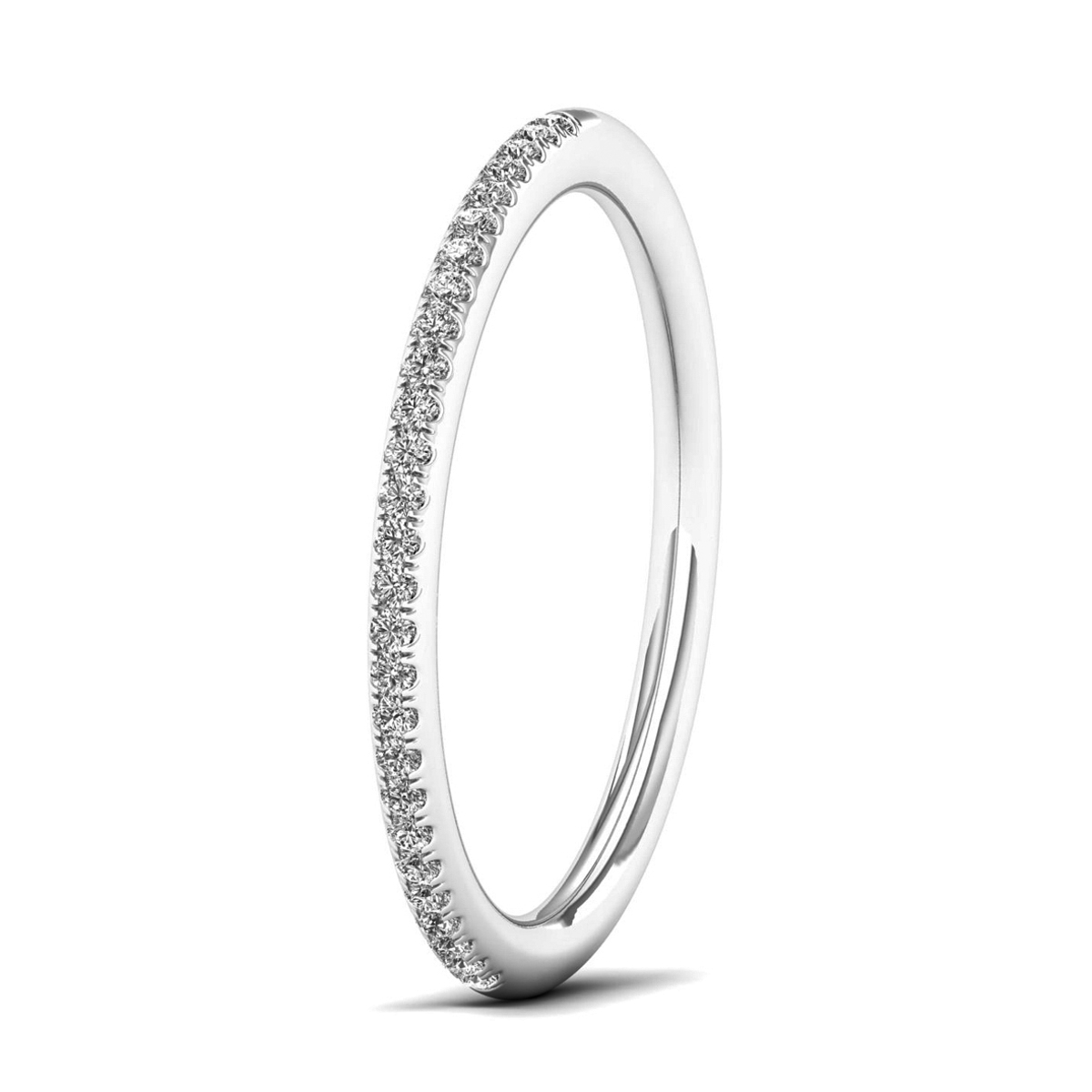 Lykken Elegance half eternity diamond ring in white gold 0,08 ct -175