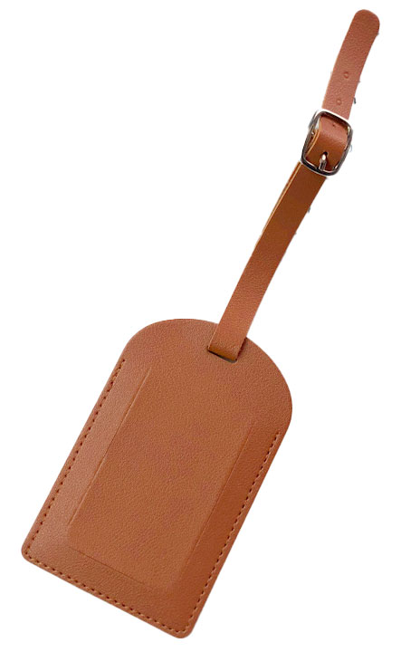 Tiera luggage tag artificial leather Brown