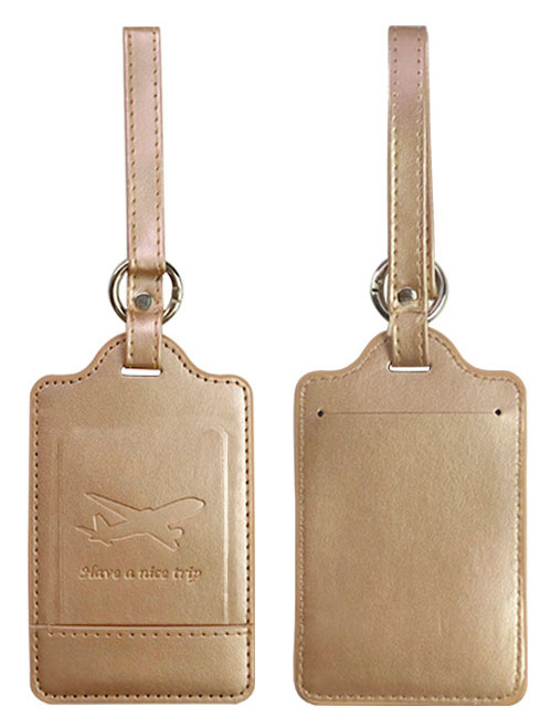 Tiera luggage tag Champgne Gold artificial leather