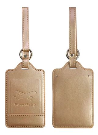 Tiera luggage tag Champgne Gold artificial leather