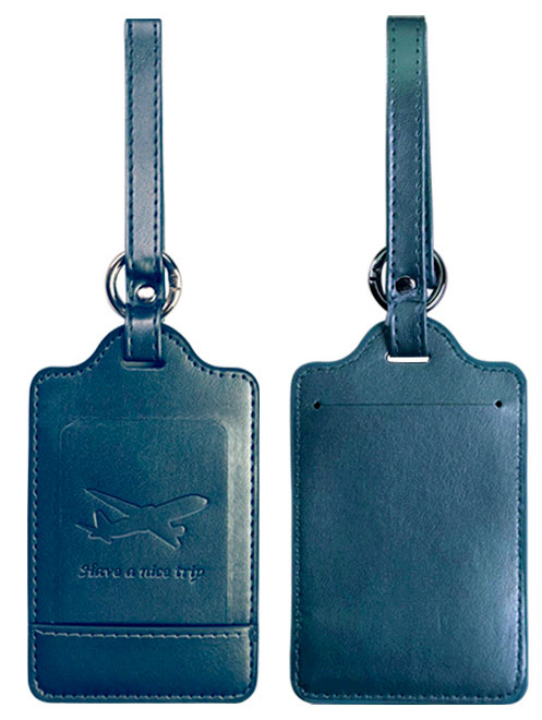 Tiera luggage tag Dark Blue artificial leather