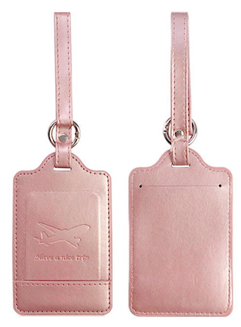 Tiera luggage tag Rose Pink artificial leather