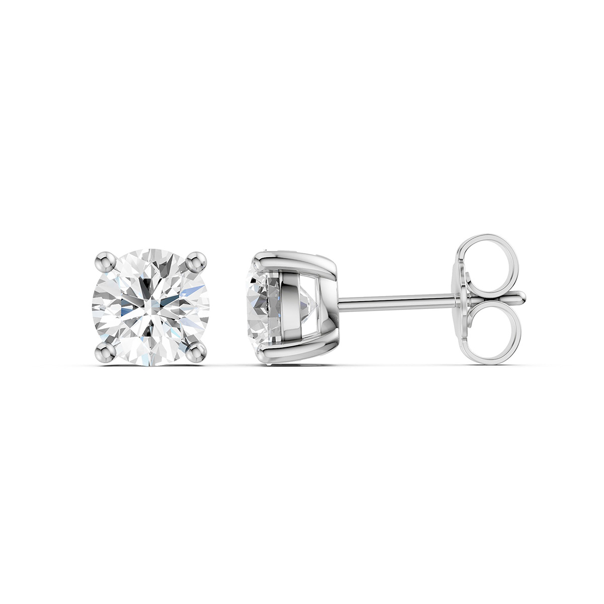 Lykken Elegance round diamond earrings white gold 1.00 ct