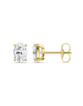 Lykken Elegance oval diamond earrings gold 1.00 ct