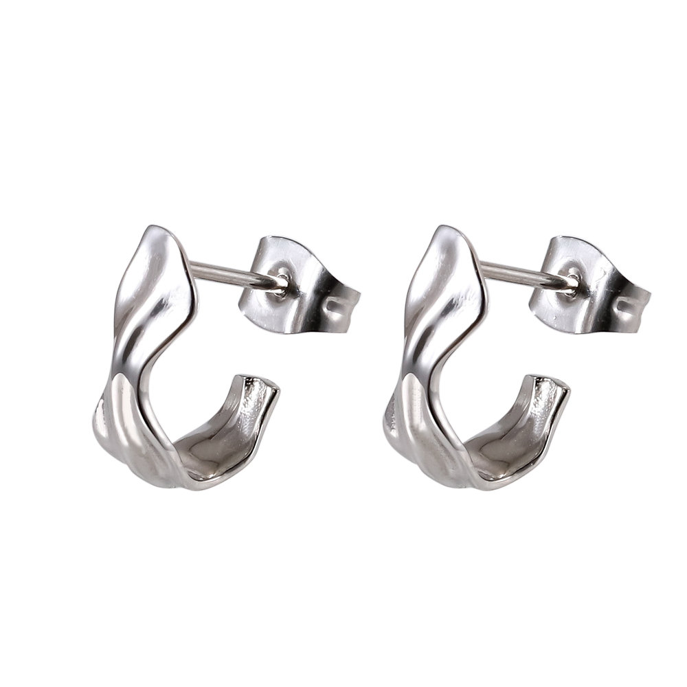 Lykka Strong textured steel earrings