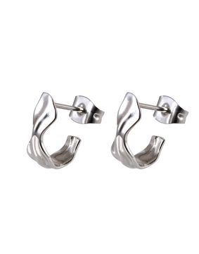 Lykken Strong textured steel earrings