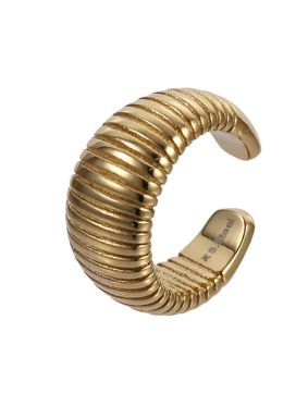 Lykken Trend gold-plated curved ear cuff steel earrings 12 mm