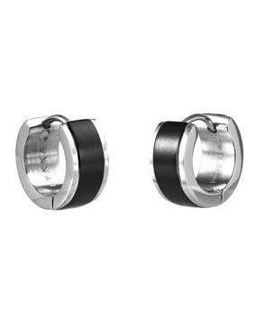 Lykken Strong two-tone 13 mm huggie steel earrings