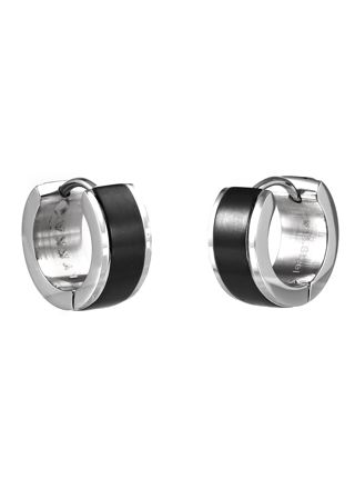 Lykka Strong two-tone 13 mm huggie steel earrings