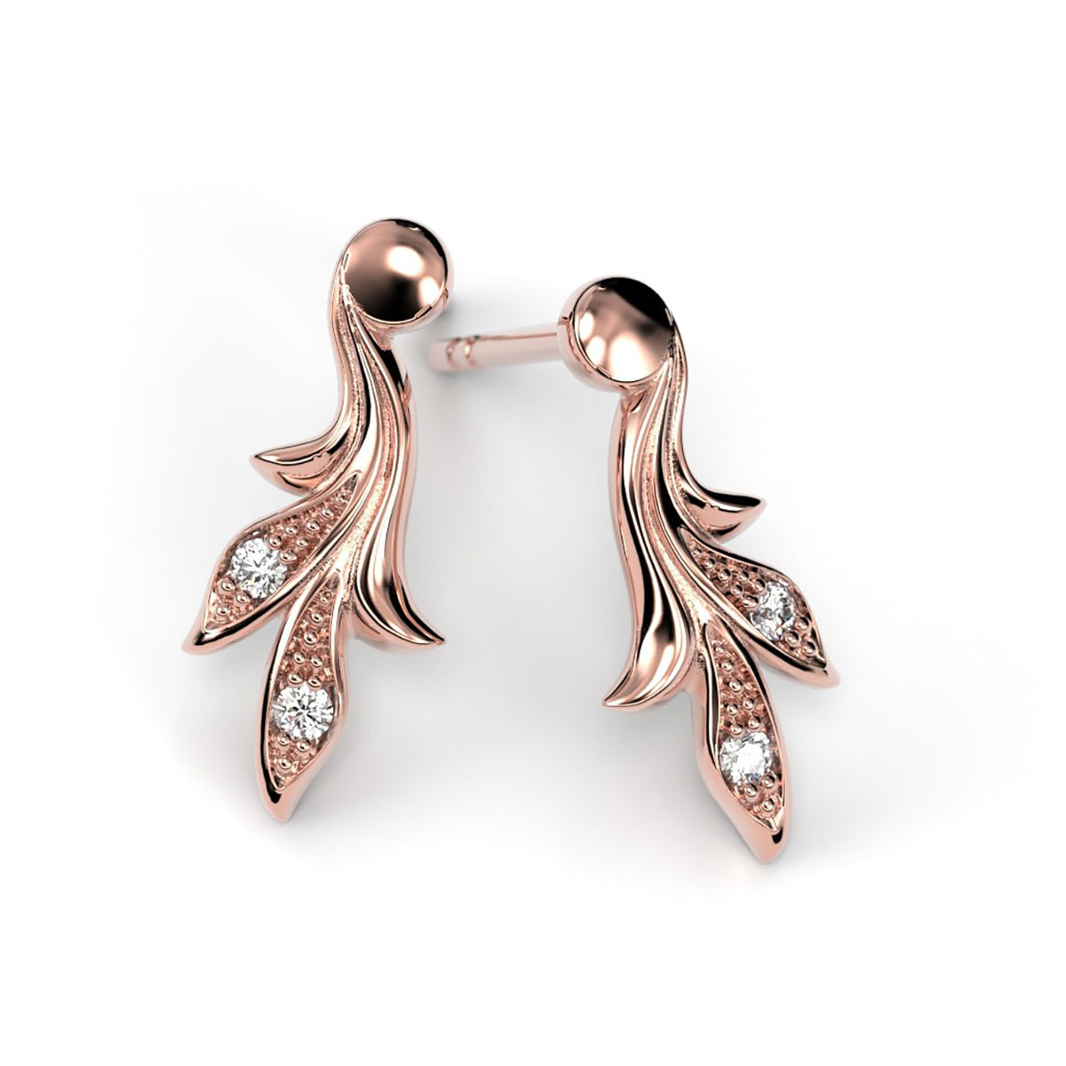 Festive Feeniks diamond earrings rose gold 707-004K-PK