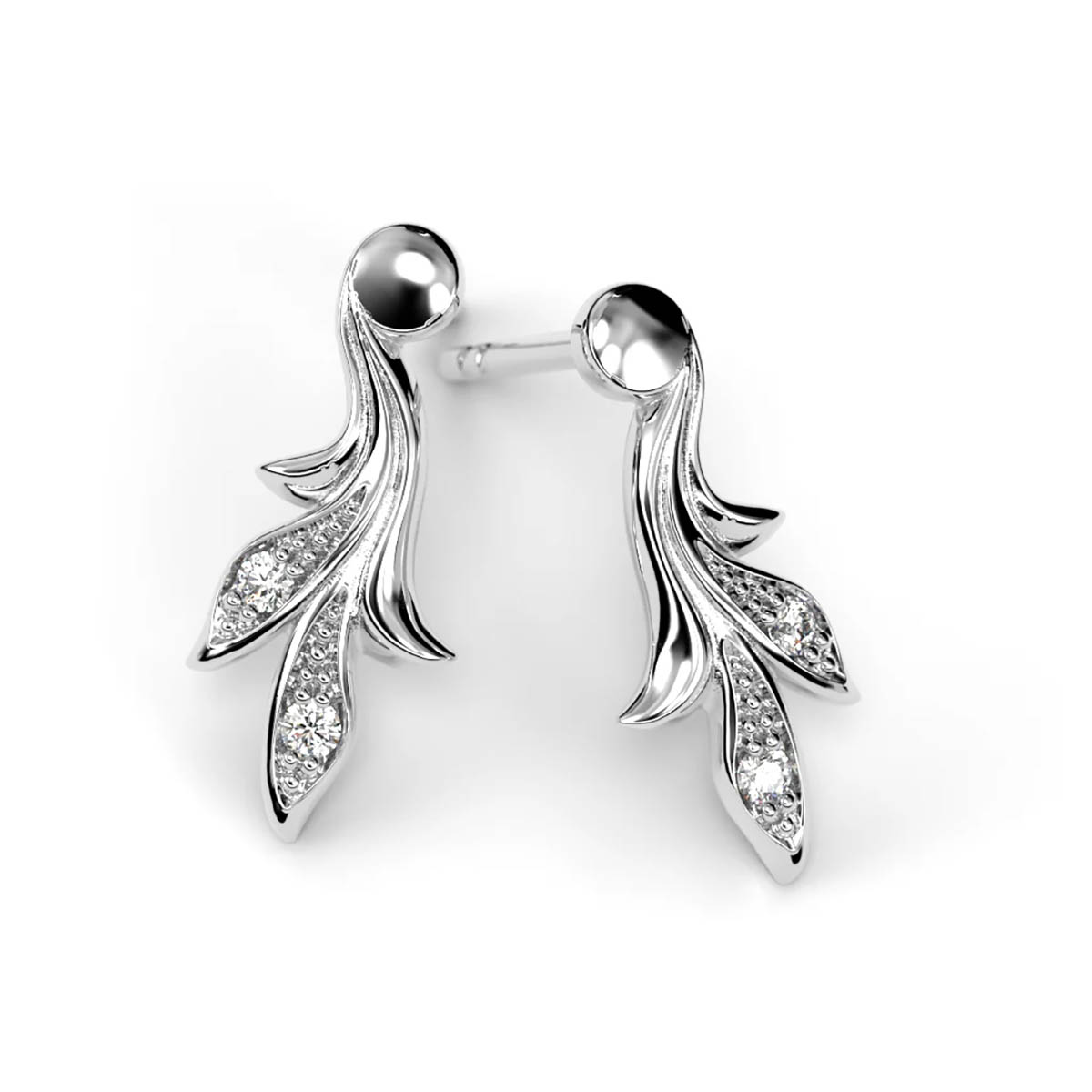 Festive Feeniks diamond earrings white gold 707-004K-VK