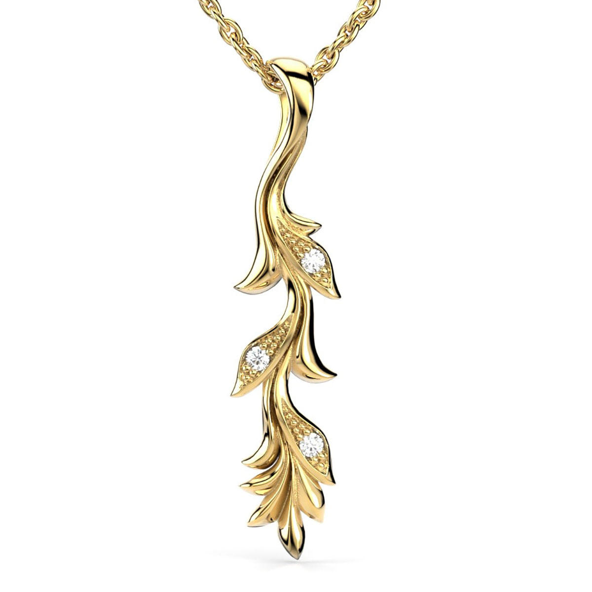 Festive Feeniks diamond pendant gold 0,03ct 706-003R-KK