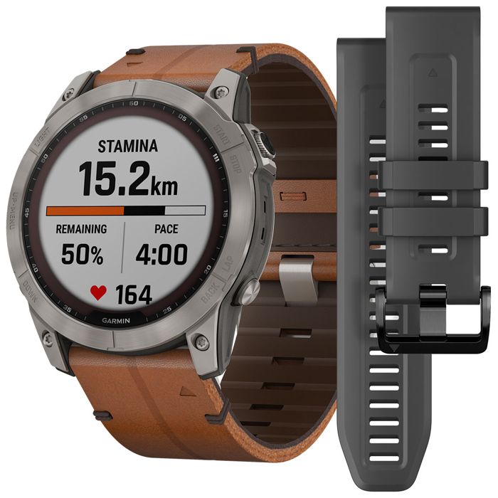 Chestnut Leather Garmin Watch Leather Strap Garmin Fenix 7X