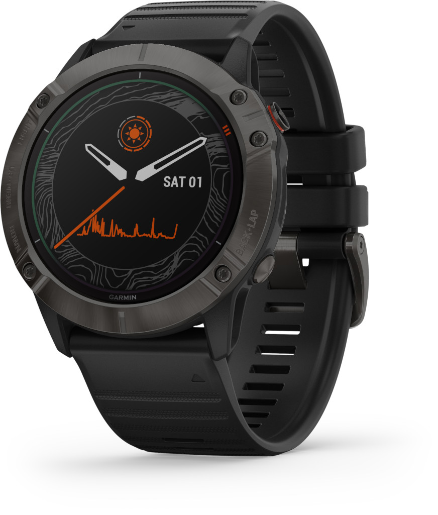 Garmin Fenix 7X PRO Sapphire Solar Titan Carbon Gray/ Black Silicone Band -  010-02541-11