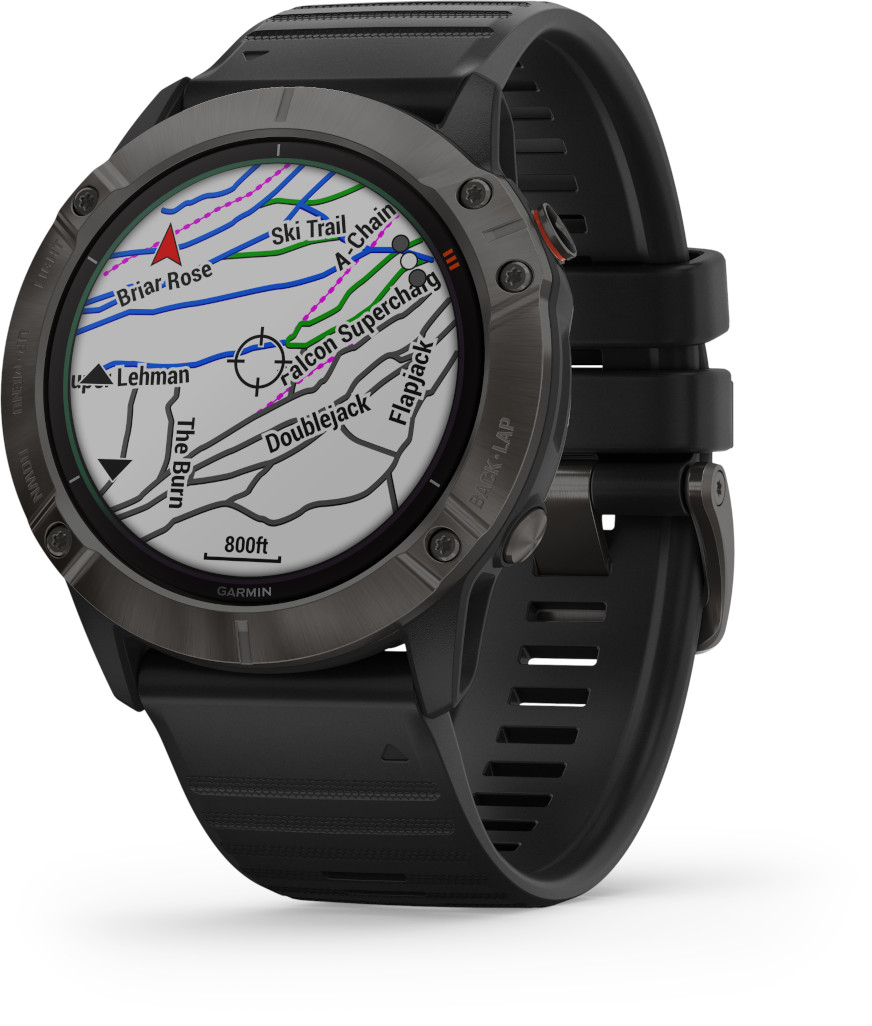 Garmin fenix 6x pro solar titanium carbon gray dlc with black band outlet