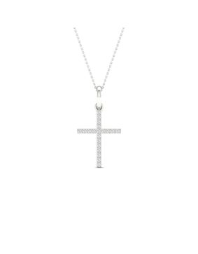 Lykken Elegance white gold diamond cross pendant 0.10 ct