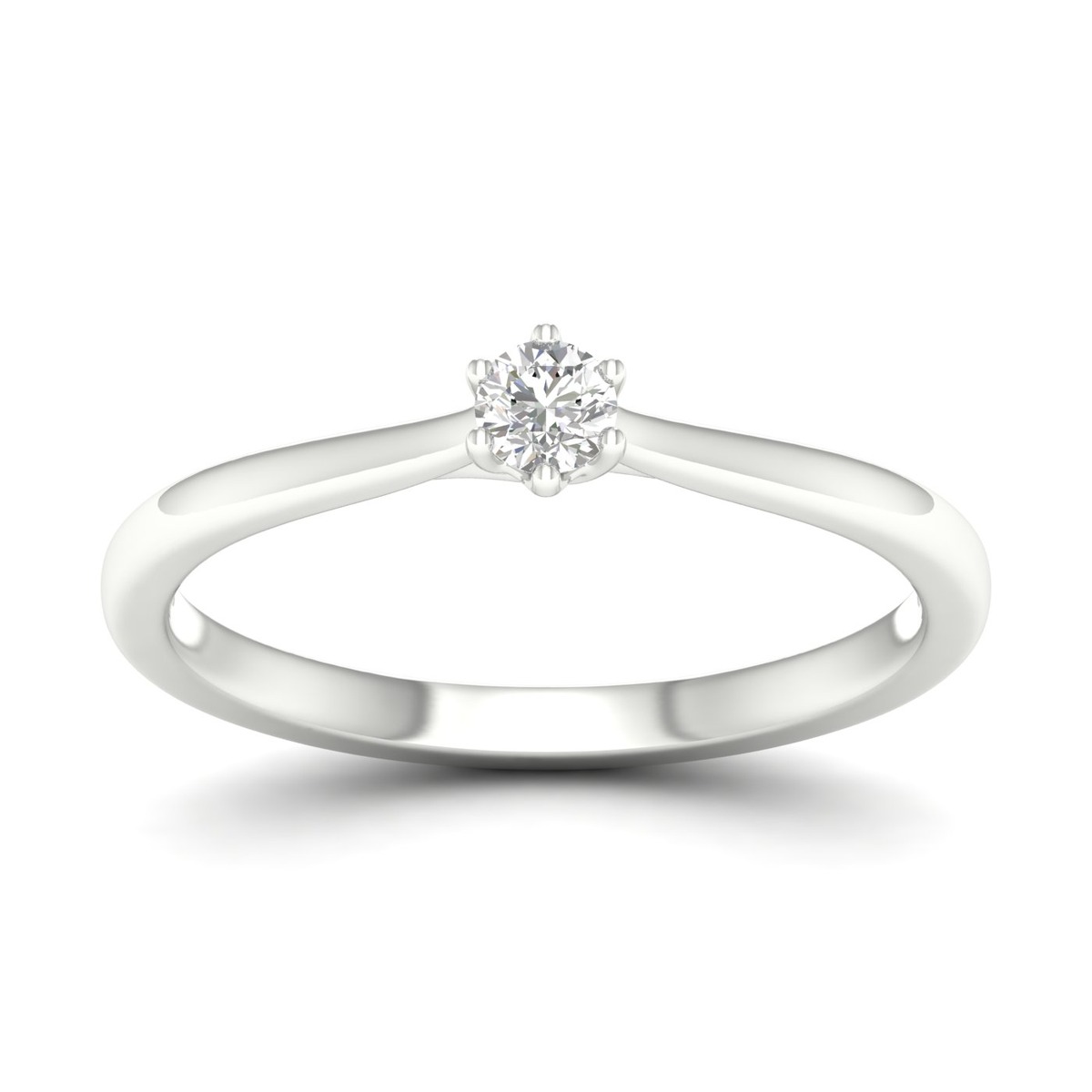 Lykka Elegance white gold solitaire ring 0.10 ct 