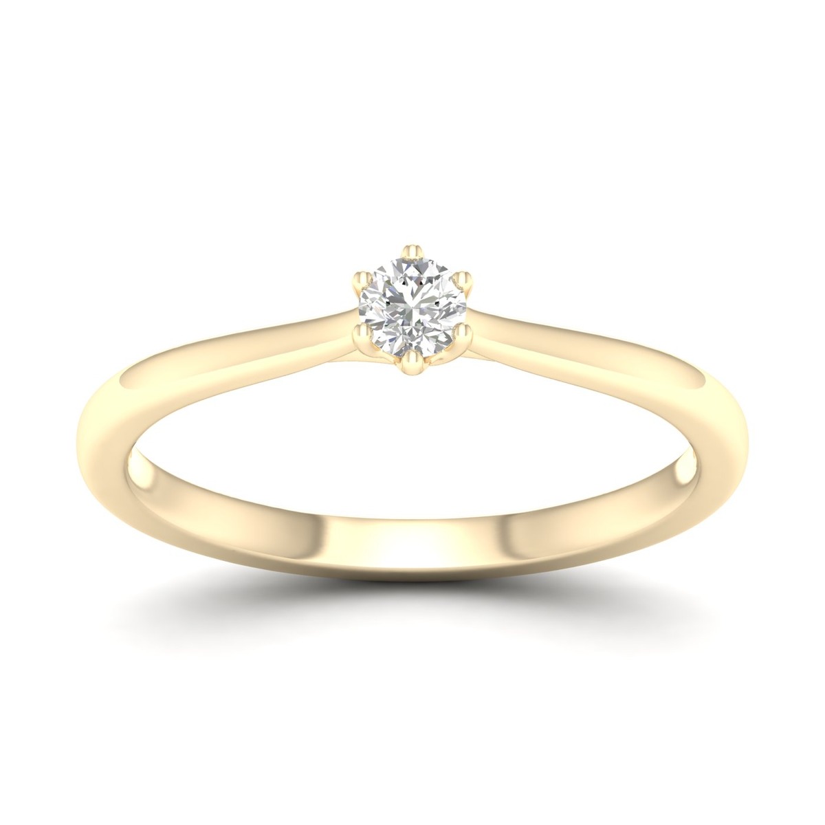 Lykka Elegance gold solitaire ring 0.10 ct -175