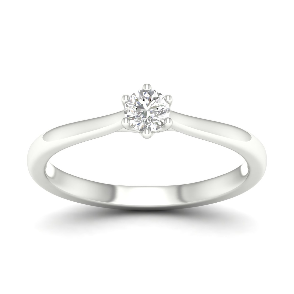 Lykka Elegance white gold solitaire ring 0.20 ct 