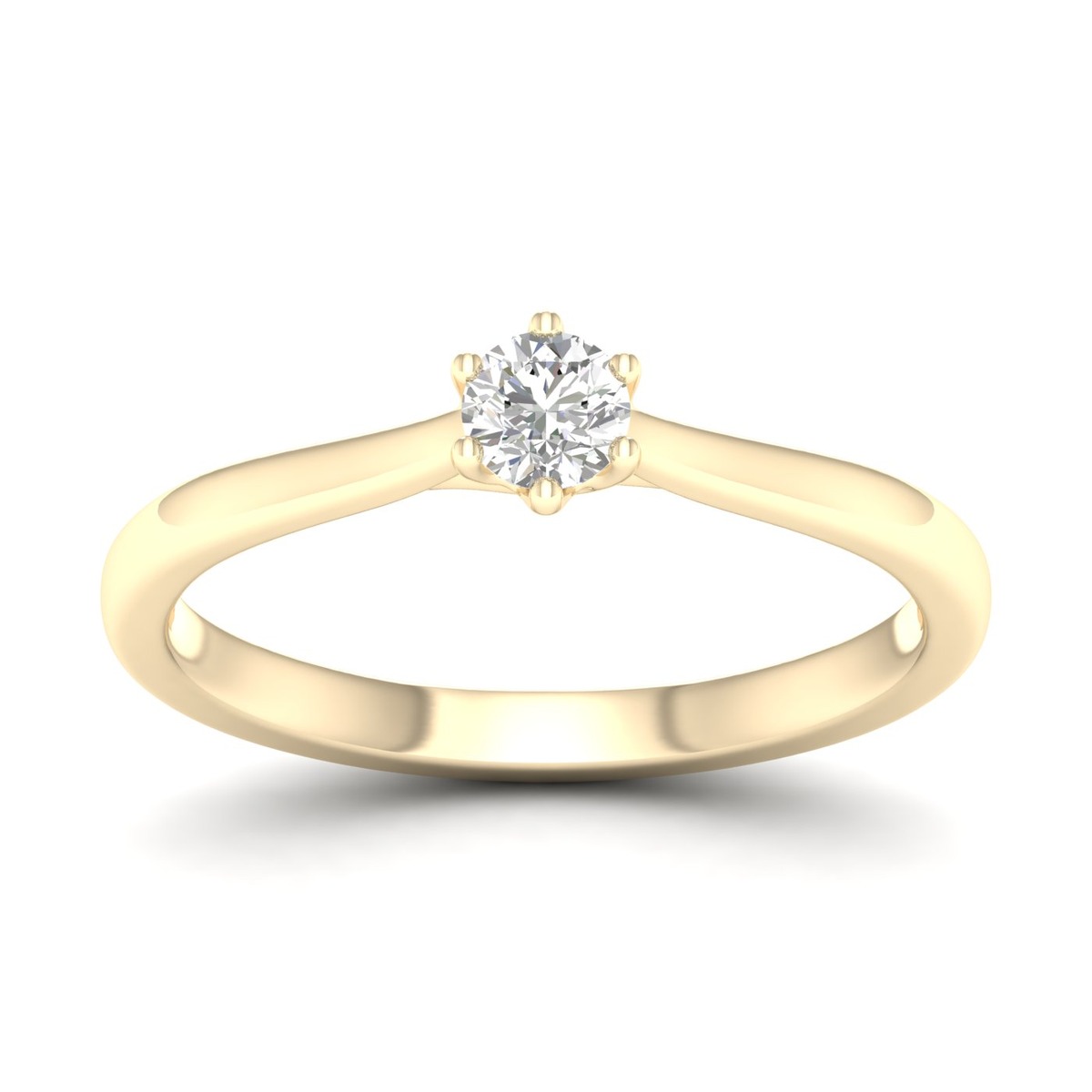 Lykka Elegance gold solitaire ring 0.20 ct -175