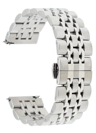 Tiera silver colored stainless Steel watch strap quick-release