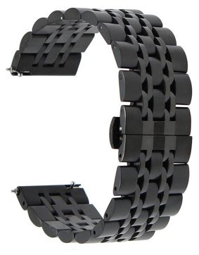 Tiera black stainless Steel watch strap quick-release