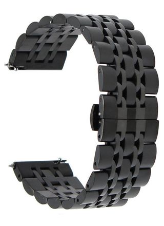 Tiera black stainless Steel watch strap quick-release