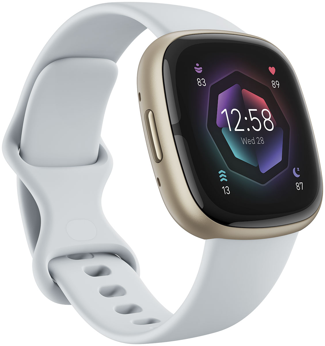 Fitbit - Sense 2 smartwatch Blue Mist/Soft Gold