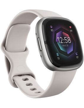 Fitbit - Sense 2 smartwatch Lunar White/Platinum
