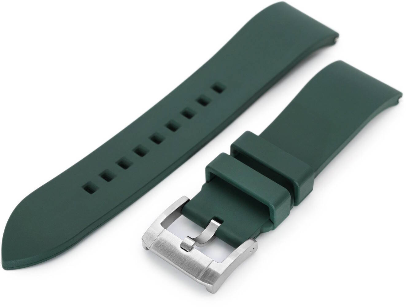 MiLTAT Straight End Emerald Green Rubber Strap FKM01I