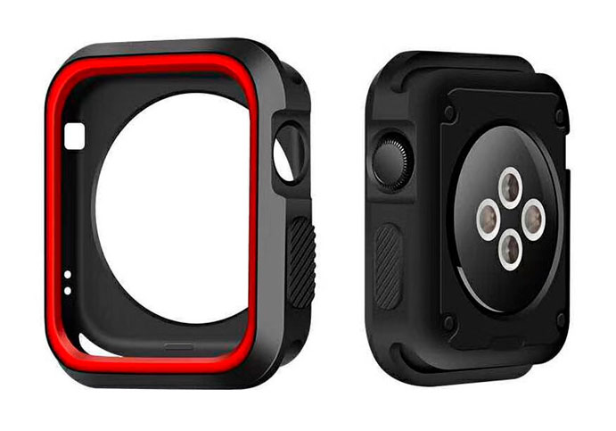 Apple Watch Silicone Case red/black - 4 sizes
