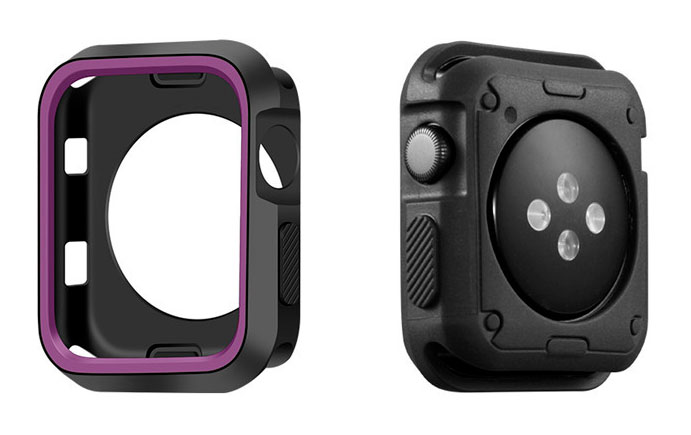 Apple Watch Silicone Case black/lilac - 4 sizes