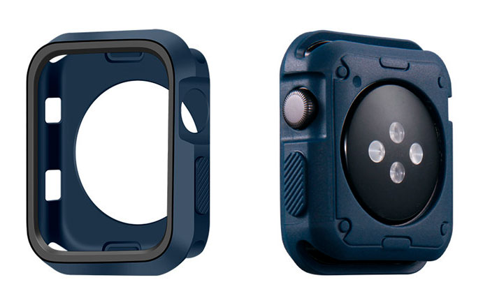 Apple Watch Silicone Case dark blue/black - 4 sizes