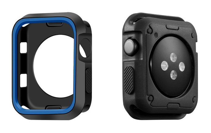 Apple Watch Silicone Case black/blue - 4 sizes