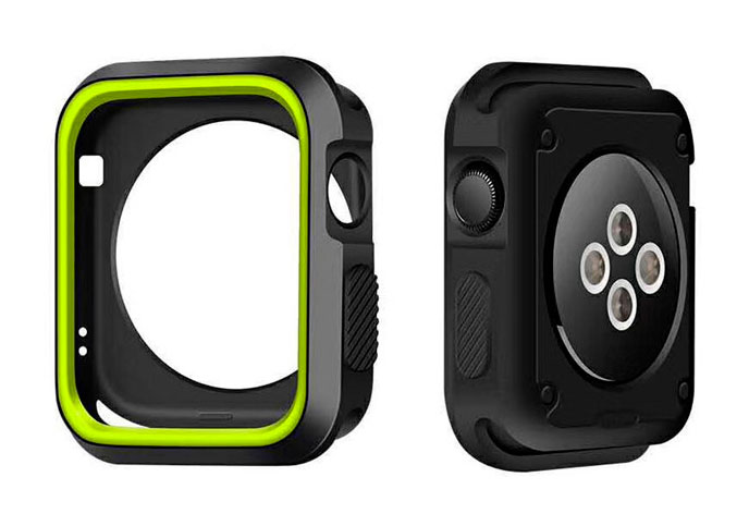 Apple Watch Silicone Case black/lime - 4 sizes