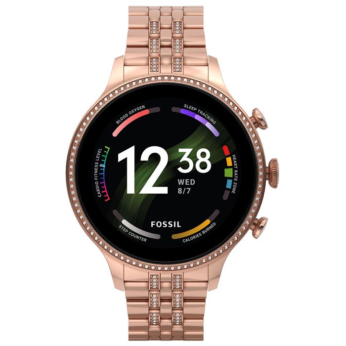 Stainless Steel Rose Gold Step Counter Watch Fossil Gen Smartwatch