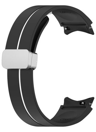 Tiera Samsung Galaxy Watch4 and Watch5 silicone watch strap  black-white