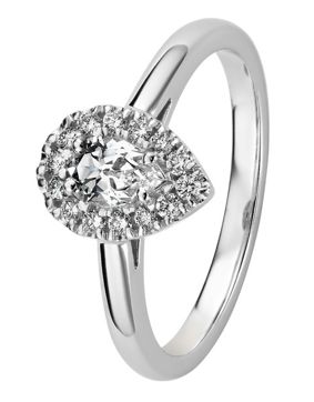 Kohinoor Garda Pear Diamond ring white gold 033-420V-14