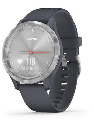 Garmin Vivomove 3S Granite Blue Silicone and Silver Smart Watch 010-02238-00