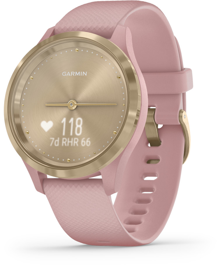 Garmin Vivomove 3S Dust Rose Silicone and Light Gold Hybrid Smart