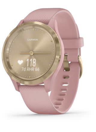 Garmin Vivomove 3S Dust Rose Silicone and Light Gold Hybrid Smart Watch 010-02238-01