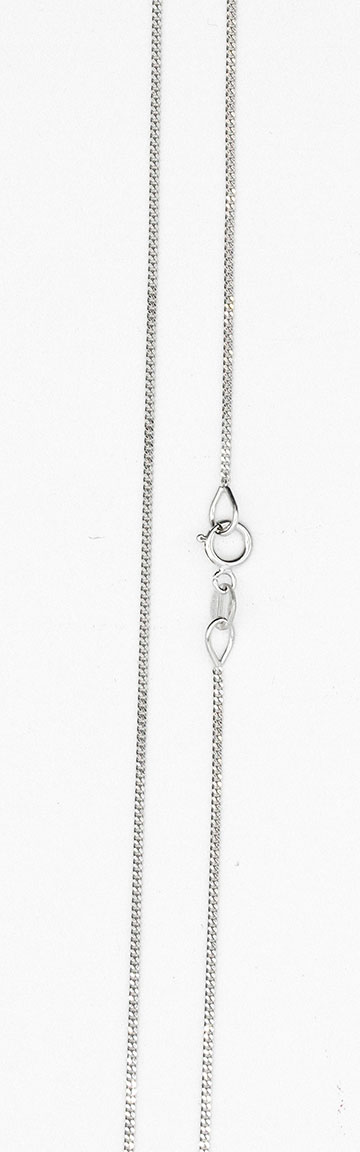 White gold Curb chain pendant necklace 0.8 mm 42 cm VK-GD028/42