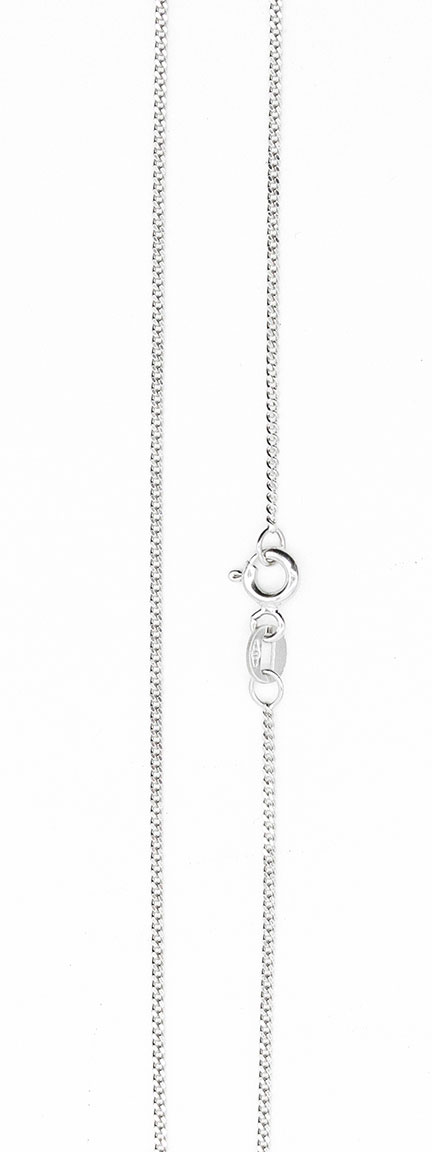 White gold Curb chain pendant necklace 1.1 mm 42 cm VK-GD035/42